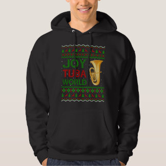 Joy Tuba World Music Älskare Julafton Gift Ugly Tu Hoodie
