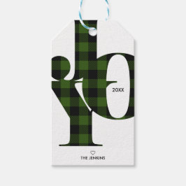 Joy Typography Grönt Buffalo Play Helgdag Presentetikett