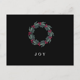 "JOY" Typography Holly Berry Wandan Helgdag Vykort