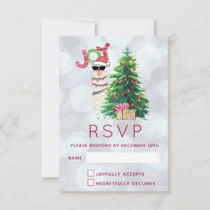 Joy Typography Jul Llama OSA Kort