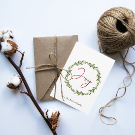 Joy Typography Script WAN 3 Photo jul Julkort