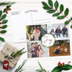 Joy Typography Script WAN 4 Photo jul Helg Vykort