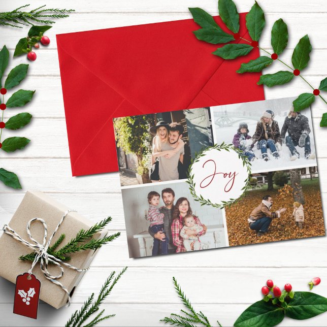 Joy Typography Script WAN 4 Photo jul Julkort (Skapare uppladdad)