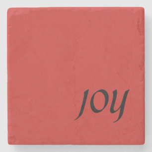 "JOY" Underlägg Red Square jul Marble Stone