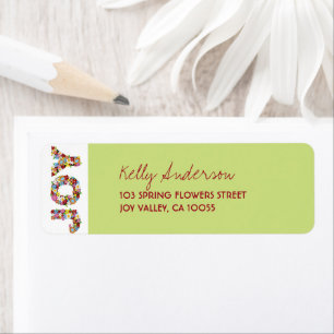 JOY Vår blommor Girl Baby Shower Returadress Etikett