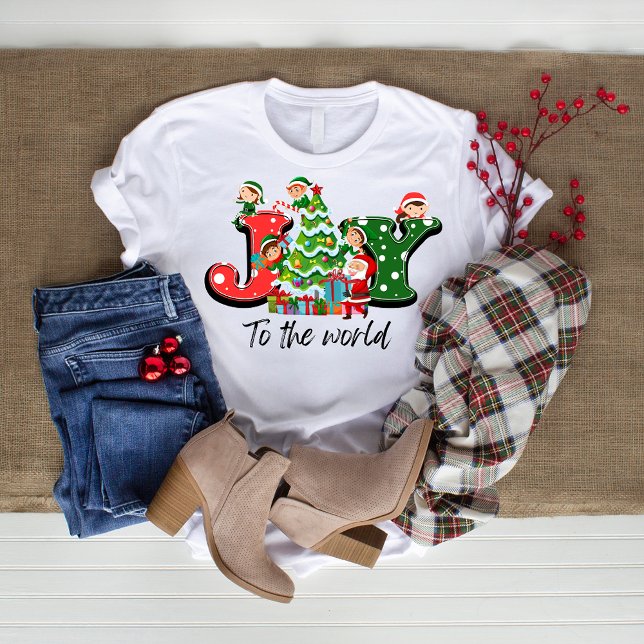 Joy Världens julskjorta T-shirt Elves Träd (Skapare uppladdad)