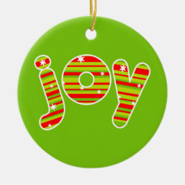 JOY vid jul, Red & Grönt Rand Julgransprydnad Keramik