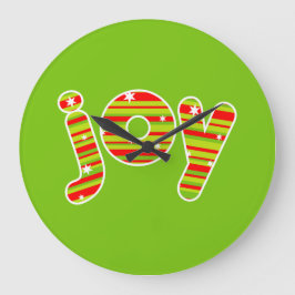 JOY vid jul, Red & Grönt Rand Stor Klocka