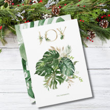 Joy vid jul Tropical Grönt Handflatan Löv