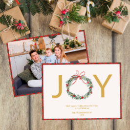 JOY WANAN Photo jul Card med Play Trim Inbjudningar