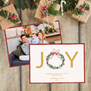 JOY WANAN Photo jul Card med Play Trim Inbjudningar
