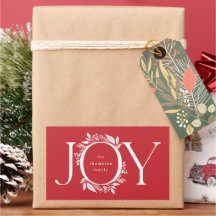 Joy Wandan Helgdag jul Red Gift Märkre Sticker