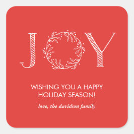 Joy WandeRed Typography Personlig Stickers Fyrkantigt Klistermärke