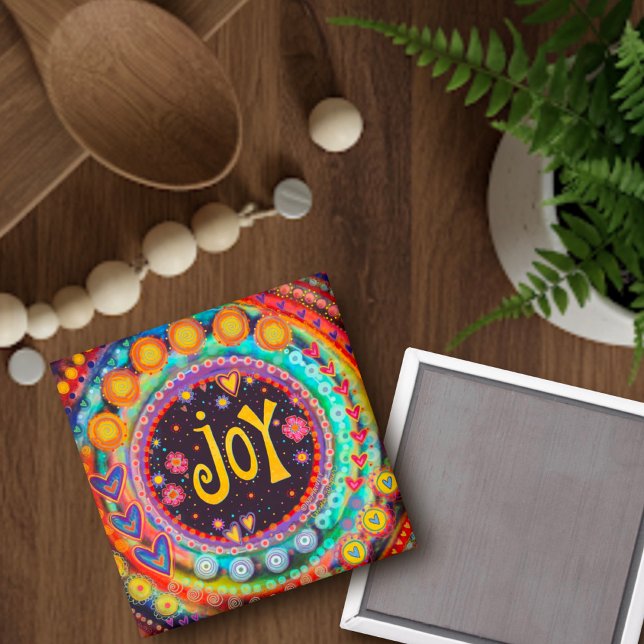 Joy Whimsique Colorful Inspirational Roligt Trendi Magnet (Skapare uppladdad)