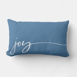Joy Winter Blue Elegant Calligraphy-skript Lumbarkudde