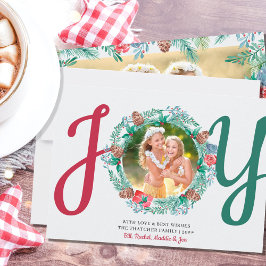 JOY Winter Foliage 2 Photo Watercolor Julkort