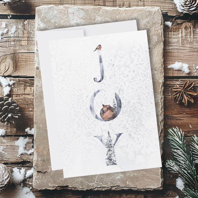 Joy Winter Woodland Animal God Helgdag Julkort (Skapare uppladdad)