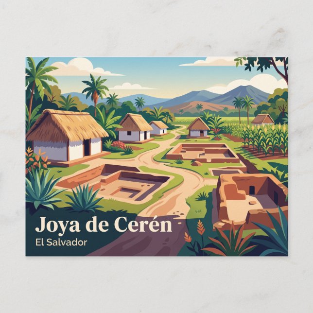 Joya de Cerén El Salvador Vykort (Framsida)