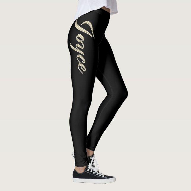 Joyce white gold Handwriting Hose Leggings (Höger)