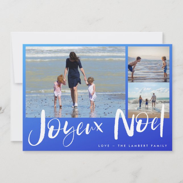 Joyeaux Noel Beach-familjens fotojulkort Julkort (Framsida)