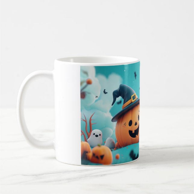 🎃 Joyeuse Citrouille d'Halloween Kaffemugg (Vänster)