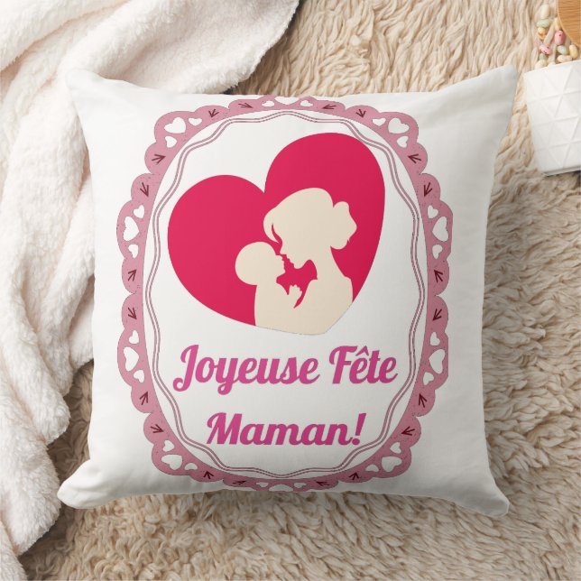 Joyeuse Fête Maman – Cadre Vintage  Kudde (Filt)