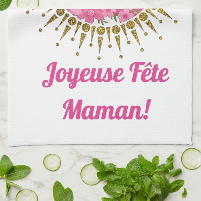 Joyeuse Fête Maman  Kökshandduk (Vikta)