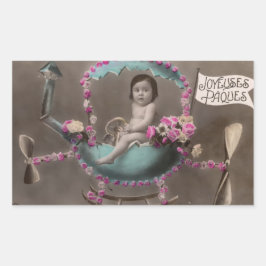 Joyeuse Paques Rektangulärt Klistermärke