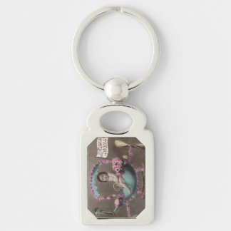 Joyeuse Paques Rektangulärt Silverfärgad Nyckelring