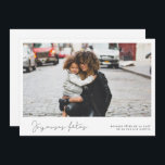 Joyeuses Fêtes Carte de voeu fotominimaliste Julkort<br><div class="desc">Un stil simple et élégant pour cette carte de voeu en français,  personnalisable avec votre photer.</div>