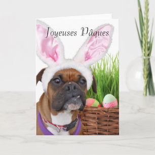 Joyeuses Pâques Påsk boxer hälsningskort Helgkort