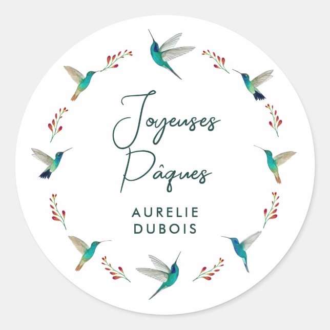 Joyeuses Pâques Sticker Runt Klistermärke (Framsida)