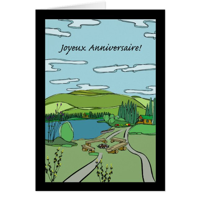 Joyeux Anniversaire! Cabins by the Sjö, Scenia Hälsningskort (Framsidan)