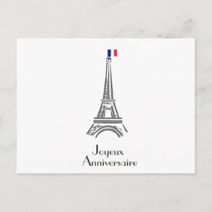 Joyeux Anniversaire Eiffel Torn Fransk Birthday Vykort