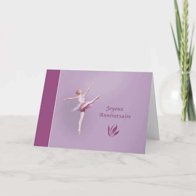 Joyeux Anniversaire, födelsedag, fransk, Ballerina Kort (Framsida)