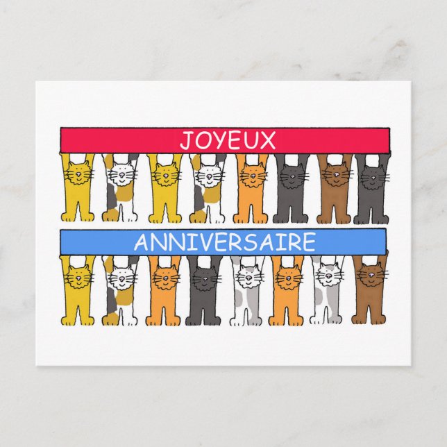 Joyeux Anniversaire Fransk Grattis på födelsedagen Vykort (Framsida)