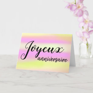 Joyeux Anniversaire-Fransken, födelsedagsfärg Kort