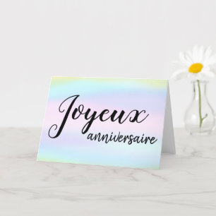 Joyeux Anniversaire-Fransken, födelsedagsfärg Kort