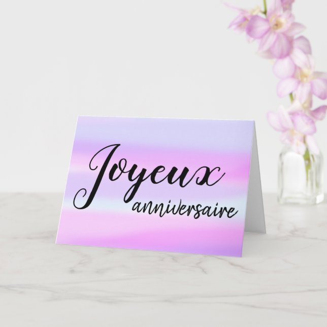 Joyeux Anniversaire-Fransken, födelsedagsfärg Kort (Orkide)