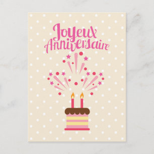 Joyeux Anniversaire grattis på födelsedagen Helg Vykort