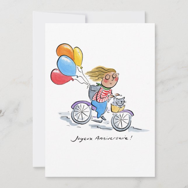 Joyeux Anniversaire Inbjudningar (Framsida)
