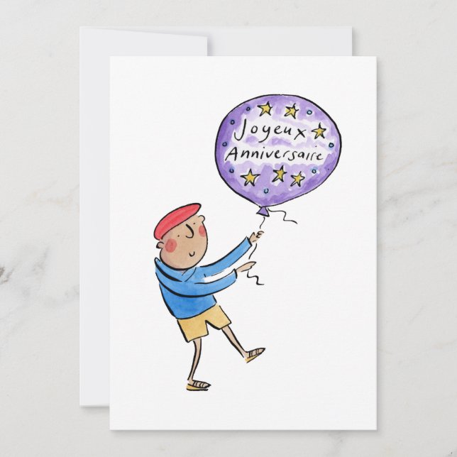 Joyeux Anniversaire Inbjudningar (Framsida)