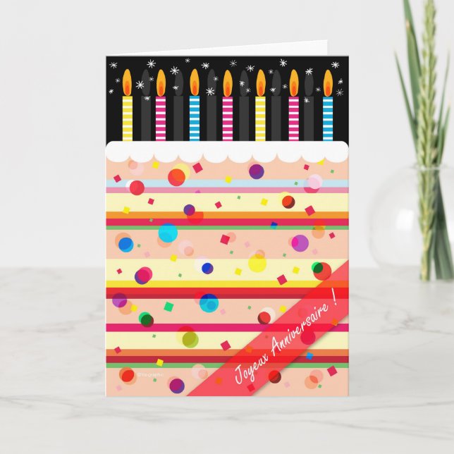 Joyeux Anniversaire! Kort (Framsida)