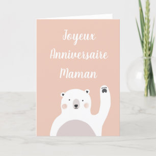 Joyeux Anniversaire Maman Helgdag Card Helgkort