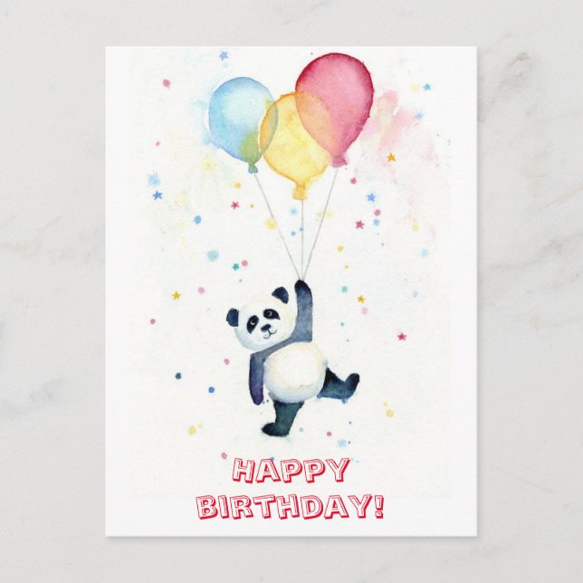 Joyeux anniversaire panda vykort (Framsida)