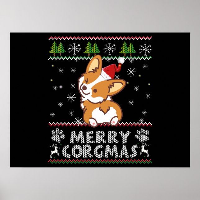 Joyeux Corgmas Noel Corgi Poster (Framsidan)