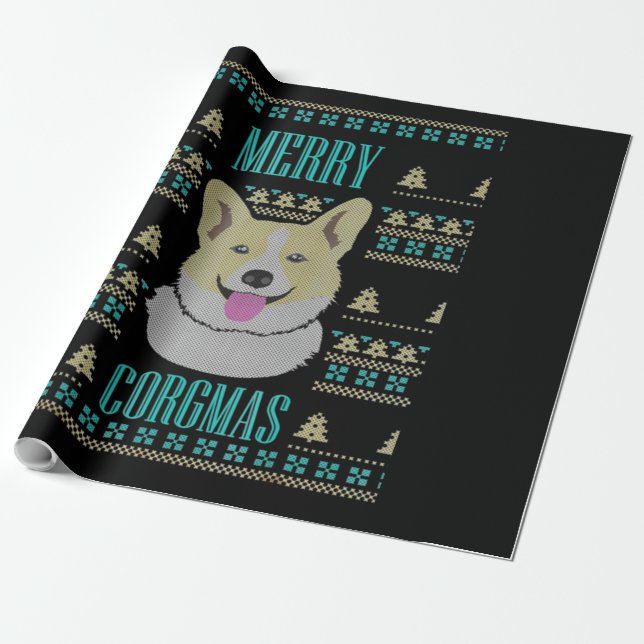 Joyeux Corgmas Ugly jul Corgi Presentpapper (Utrullad)