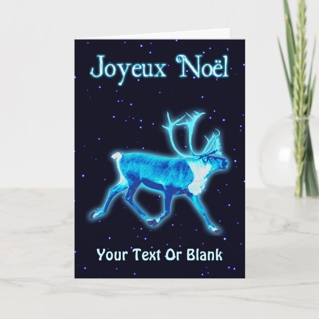 Joyeux Noё l - Blue Västindiou (renare) Helgkort (Framsida)