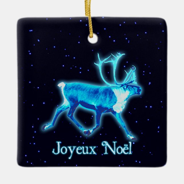 Joyeux Noё l - Blue Västindiou (renare) Julgransprydnad Keramik (Framsida)