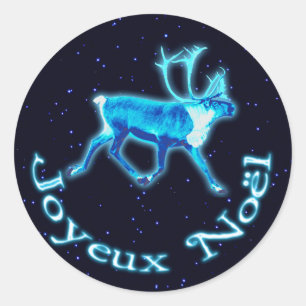 Joyeux Noё l - Blue Västindiou (renare) Runt Klistermärke